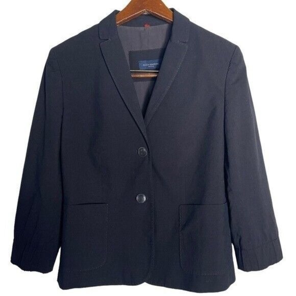 Piazza sempione women’s black 2 button contrast stitching blazer size 6 - Picture 1 of 5